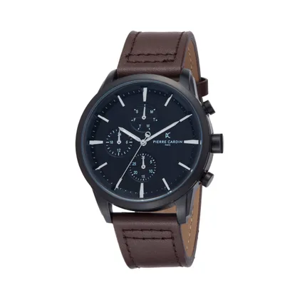 Produktbild von Pierre Cardin PC902741F103 Herren-Armbanduhr, Edelstahl-Gehäuse, Leder-Armband