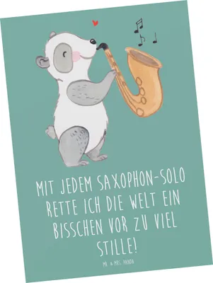 Produktbild von Mr. & Mrs. Panda Ansichtskarte Saxophon Magie - Meeresbrise - Geschenk, Postkarte, Saxophon-Solo, Blues, Klangwelt, Solo, Musik, Postkarten, Musiker, Instrument, Lernen