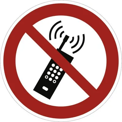 Produktbild von Dreifke® Kunststoff-Schild "Eingeschaltete Mobiltelefone verboten", Ø20cm, 1 ...