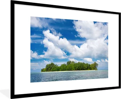 Produktbild von MuchoWow® Gerahmtes Poster Insel - Sommer - Tropisch 90x60 cm - Poster mit Schwarzem Bilderrahmen Wandposter Rahmen Foto Bilder - Wanddekoration - Fotos