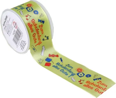 Produktbild von Geschenkband Schulanfang 4cm x 3m