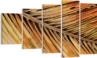 Produktbild von Bild auf Leinwand - Leinwandbild - 5 Teile - Orange Blatt Tropisch - 100x60cm - Wand Bild - Wanddeko - Wandbilder - Leinwanddruck - Bilder - Wanddekoration - Leinwand bilder - Wandbild - EG100x60-4876