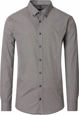 Produktbild von CASAMODA Freizeithemd Langarm Button-Down Casual Beige gemustert L