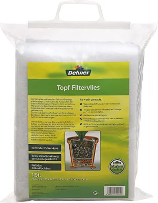 Produktbild von Dehner Filtervlies für Pflanztöpfe, ca. 2 x 1 m, weiß-grau