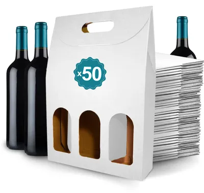 Image de 50 boîtes en carton pour bouteilles de vin