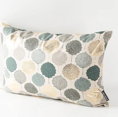 Produktbild von SCHÖNER LEBEN. Kissenhülle Blätter Blattskelett natur grün goldmeta Größe 30x50cm (HxB) 30x50cm (HxB) Größe