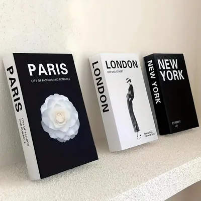 Produktbild von Deko Bücher 3er Set New York Paris London Buchattrappen Wohnzimmer Deko
