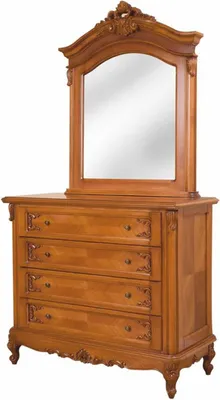 Produktbild von Casa Padrino Luxus Barock Kommode mit Spiegel Braun - Barockstil Schlafzimmer Möbel