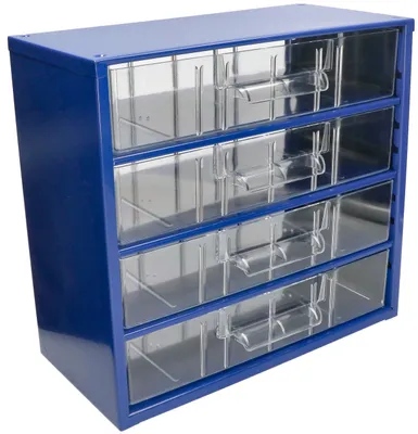 Produktbild von KOTARBAU® Werkstatt-Aufbewahrungsbox mit Schubfächern 306x282x155 Sortierkasten 4G Kleinteilemagazin Metall
