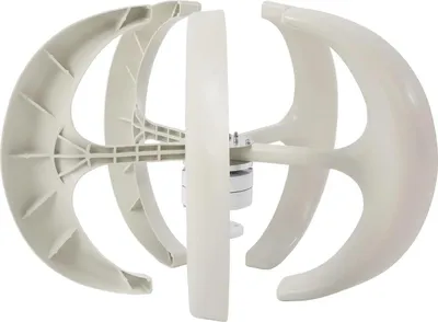 Produktbild von Windgenerator - Vertikales Windturbinen-Set - 24V 600W - 5-Blatt - Flanschmontage - Laderegler - Für Hausstrom - Weiß