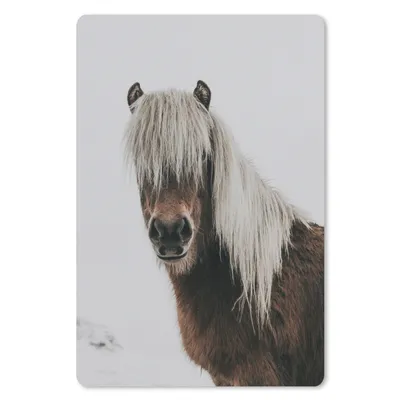Produktbild von MuchoWow® Mauspad Mousepad Pferde - Tiere - Porträt - Braun - Weiß 40x60 cm - Mousepads - Maus Mat - Pad - Mausunterlage - Schreibtisch Accesoire
