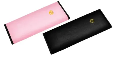 Productafbeelding van Gordelbeschermer gordelkussen - Gordelhoes - Microvezel - Zwart - Set van 2 stuks