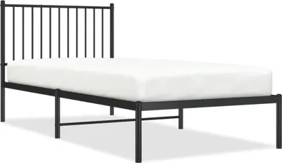 Zdjęcie produktu dla Łóżko Metalowe Czarne Rama Łóżka Ze Stelażem Sofa Do Sypialni Pokoju 90x200 cm