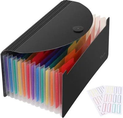 Productafbeelding van Uitbreidbare map voor documenten, papier, plastic en kleine voorwerpen, geschikt voor het opbergen van bonnen, kaarten, facturen, rekeningen en cheques
