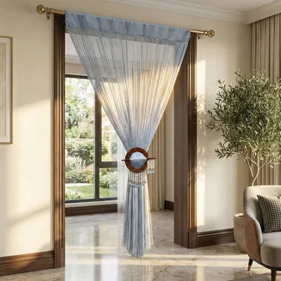 Obrázek produktu pro HOMESCAPES Provázková záclona modrá