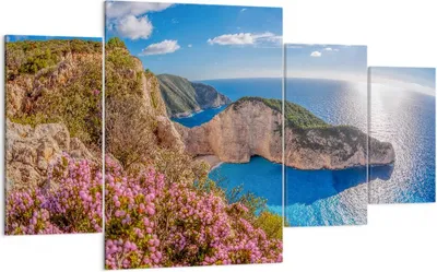 Produktbild von Bild auf Leinwand - Leinwandbild - Meer Sommer Blume - 160x90cm - Wand Bild - Wanddeko - Wandbilder - Leinwanddruck - Bilder - Kunstdruck - Wanddekoration - Leinwand bilder - Wandkunst - DL160x90-3741