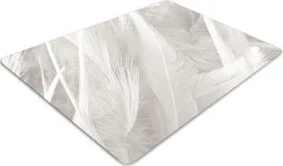 Produktbild von Stuhlunterlage Bürostuhlunterlage 120 cm x 90 cm Bodenmatte Bürostuhlunterlage - Schöne weiße Federn
