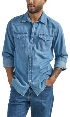 Produktbild von Wrangler Iconic Jeanshemd mit Druckknöpfen für Herren, reguläre Passform, XX-Large