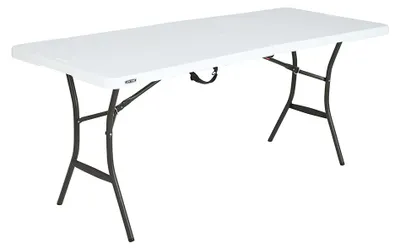 Obrázok produktu pre Plastový skladací kempingový stôl Lifetime biely 183x70x74 cm