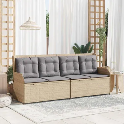 Immagine prodotto di Maison Exclusive - Panchina da giardino in polyrattan beige