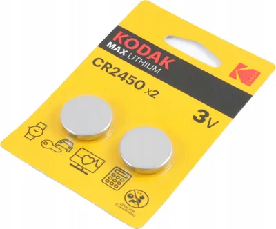 Zdjęcie produktu dla Bateria Litowa KODAK 3V CR2450 DL2450 E-CR2450 / 2 szt.