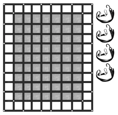 Image de Filet de transport VEVOR, 244 x 205 cm, filet polyester polyvalent, capacité de bagages : 500 kg, filet de transport, sangles réglables, couverture pour véhicules utilitaires