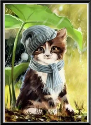 Image de Mosaïque de diamants - Chat dans un chapeau