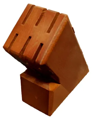 Messerblock aus Buchenholz für 6 Messer, braun