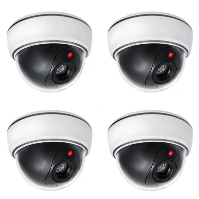 Produktbild von 4x Kuppelkamera-Attrappe mit blinkender LED