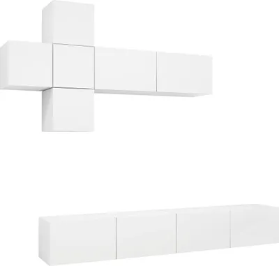 Produktbild von vidaXL 7-tlg. TV-Schrank-Set Weiß Holzwerkstoff