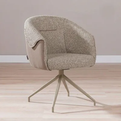 Produktbild von Bronx71 Esszimmerstuhl Riley drehbar Bouclé braun