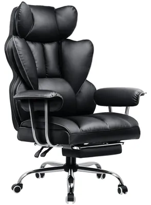 Produktbild von Gamingstuhl, Ergonomisches Design, Maximale Belastung 150kg, Schwarz (Leder)