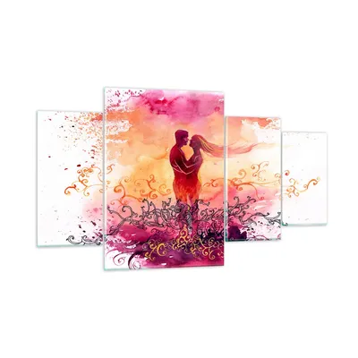 Produktbild von Bilder auf glas - Liebe Paar Flitterwochen - 160x90cm - Glasbilder - Wandbilder - Kunstdruck - zum Aufhängen bereit - Wanddekoration aus Glas - Glas Bilder - Wandbild auf Glas - GDL160x90-3006