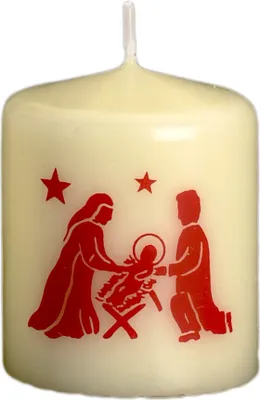 Produktbild von Weihnachtskerze "Krippenmotiv" Elfenbein 60 x Ø 50 mm, 1 Stück