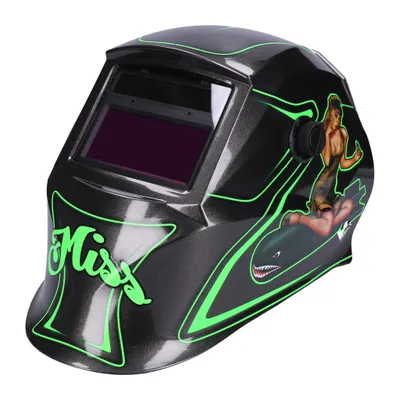 Produktbild von Automatik Solar Schweißhelm mit UV-Schutz, autom. Verdunkelung, Feuerhemmend, schnelle Schaltzeiten - Design: Green Miss