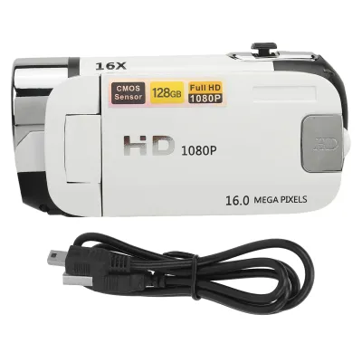 Produktbild von D90 1080P 16MP Digitalkamera 2,4 Zoll drehbarer Bildschirm Camcorder 16X Zoom HD-Videorecorder mit Fülllicht Weiß