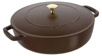 Produktbild von STAUB Schmorpfanne Chistera, 28 cm | rund | Gusseisen | Chocolate