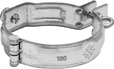 Produktbild von ZAMBELLI Rohrschelle mit Gewindemuffe verzinkt DN 100 /M10 Silber Fallrohrschelle, Rohrhalterung hoher Korrosionsschutz, einfache Montage