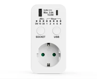 Immagine prodotto di Presa di corrente con timer e porte USB, interruttore programmabile
