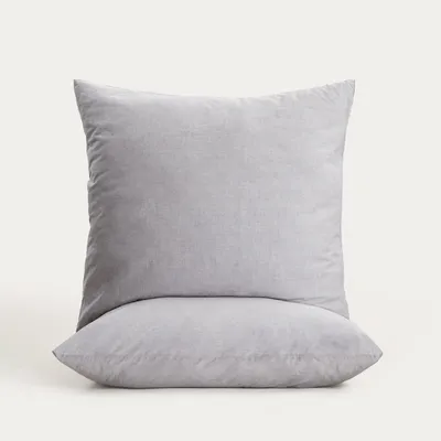 Zdjęcie produktu dla HOMLA Zestaw dwóch poszewek GOSSY bawełnianych z barwionych nici szarych 2*70x80 cm