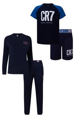 Produktbild von CR7 Cristiano Ronaldo Jungen Pyjama Basic Short&Long 2-Pack dunkelblau - Größe 10