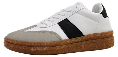 Image de Post Xchange : Chaussures de sport pour femmes, modèle combiné, lacets, couleur blanche, style décontracté