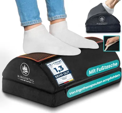 Immagine prodotto di Poggiapiedi ergonomico con tasca per i piedi - Antiscivolo - Accessori per ufficio