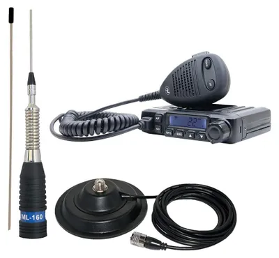 Image de PNI Radio CB Escort HP 6500 ASQ avec antenne CB ML160 à base magnétique