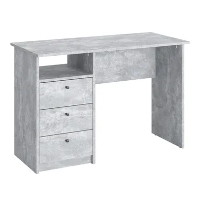 Produktbild von KOMTO Schreibtisch mit Schubladen Bürotisch Computertisch Klein Arbeitstisch Büro PC Griffen 110x50x74 cm Beton