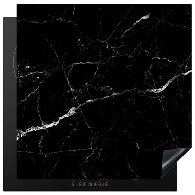 Produktbild von KitchenYeah© Herdabdeckplatte Marmoroptik - Schwarz - Luxus , 78x78cm, Küche Deko, Glaskeramikkochfeld Herdabdeckung, Abdeckplatte fùr Kochfeld