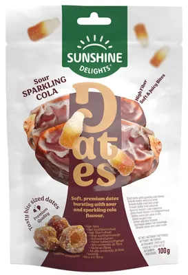 Produktbild von Sunshine Delights Dates Sour Sparkling Cola 100g