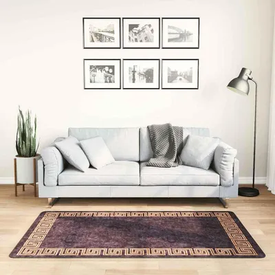 Produktbild von vidaXL Teppich Waschbar 80x150 cm Schwarz und Golden