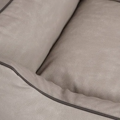 Produktbild von Knuffelwuff Hundebett Scottsdale aus Kunstleder M-L 85 x 63cm Hellgrau