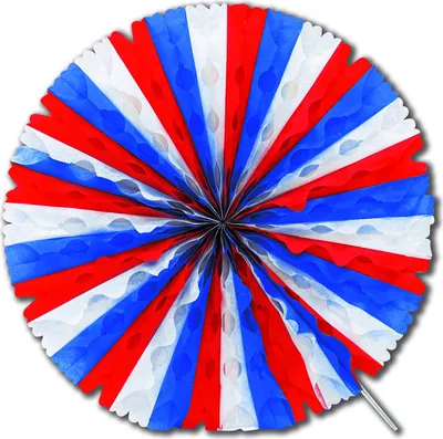 Produktbild von Waben-Deko Frankreich-Fanartikel Hängedeko weiss-blau-rot 50 cm - Einheitsgröße
